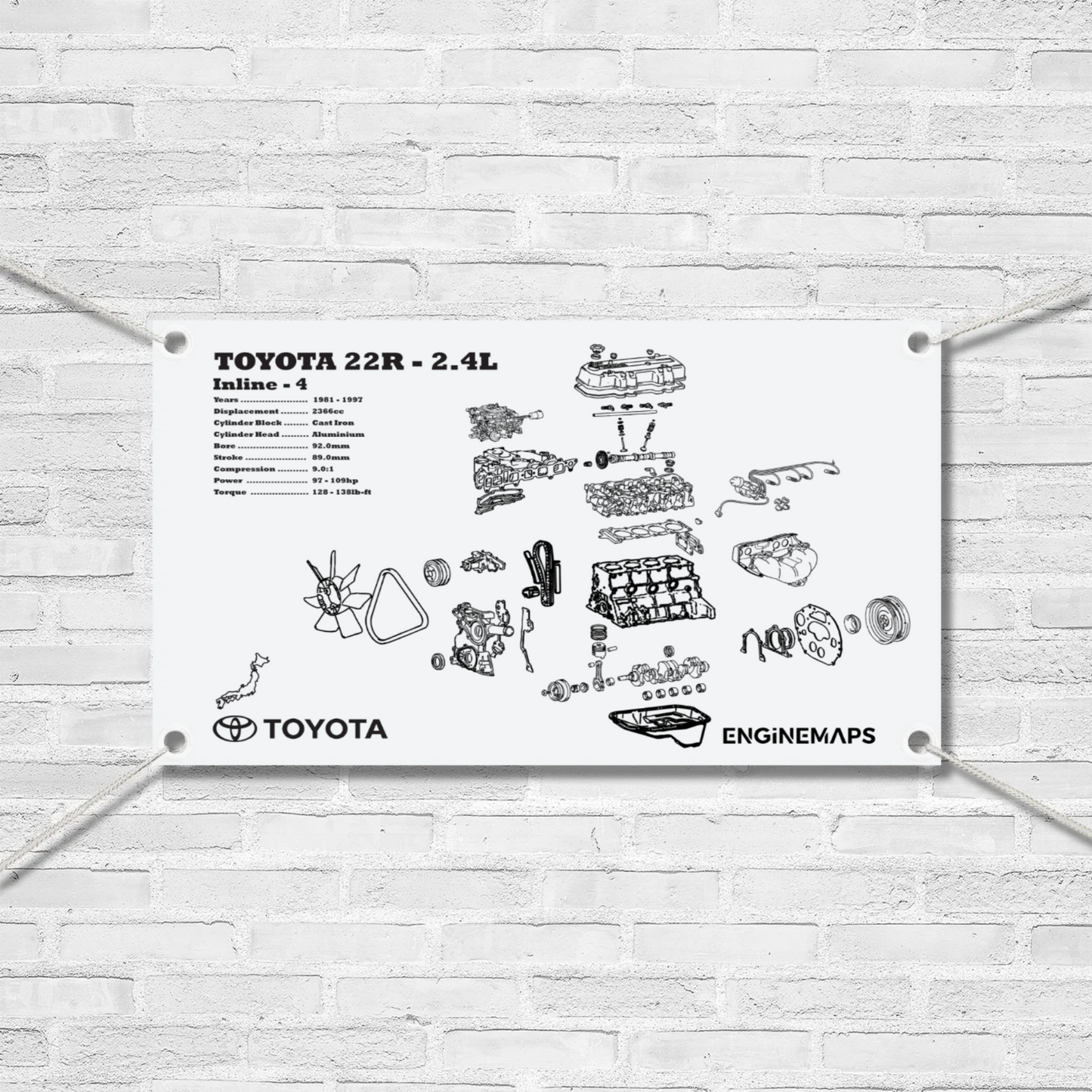 Toyota 22R 2.8L Exploded View banner