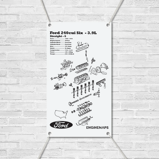 Ford 240cui Straight six 3.9L exploded view banner