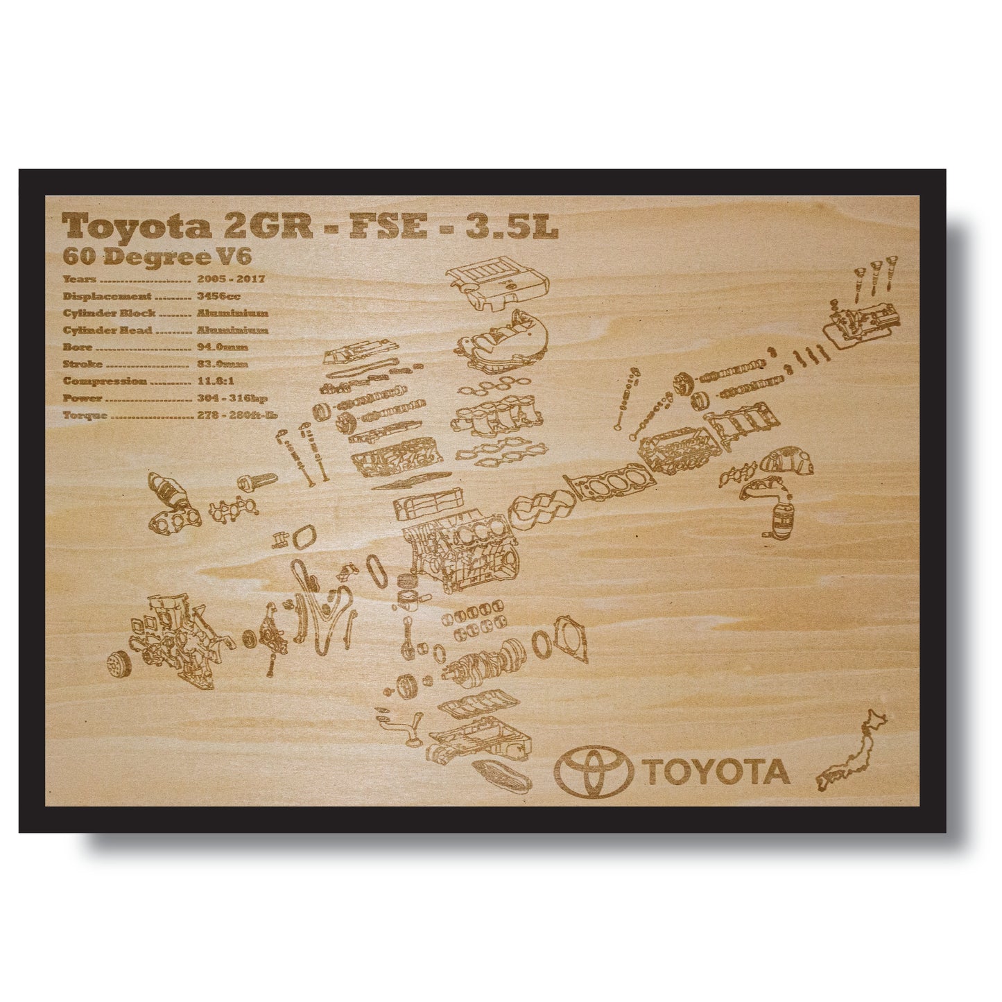 Toyota 2GR-FSE 3.5L Exploded View Poster