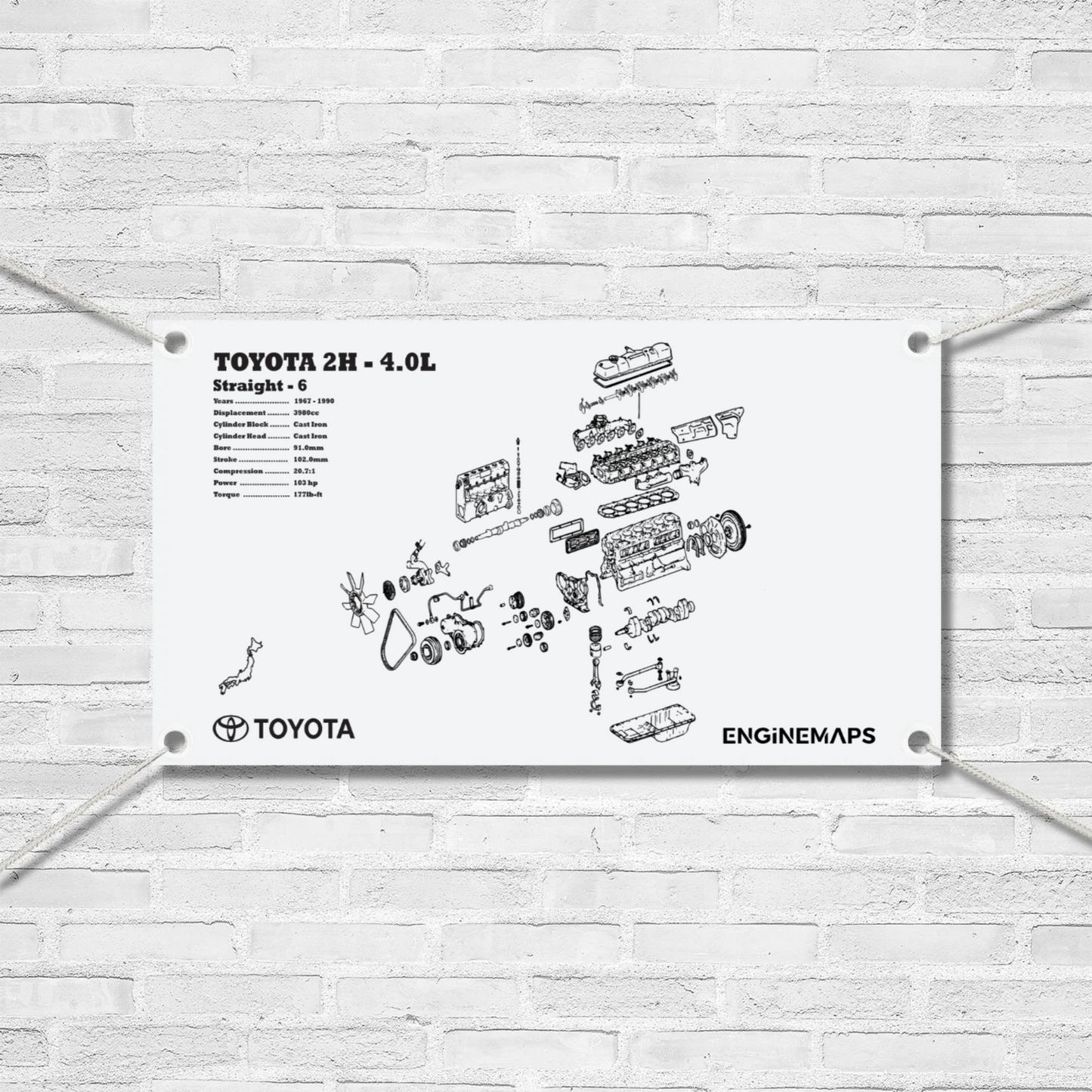 Toyota 2H 4.0L Exploded View Banner