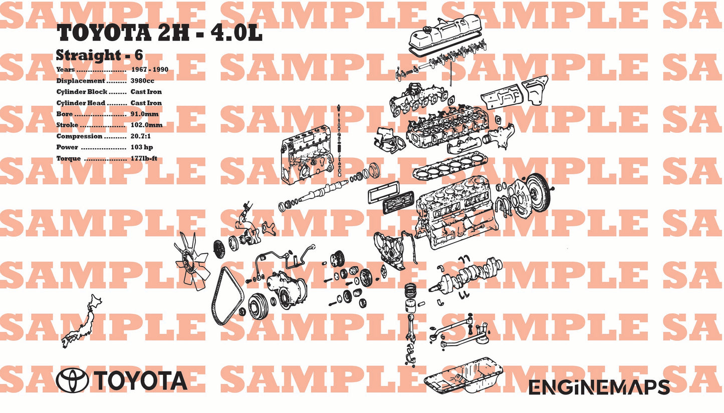 Toyota 2H 4.0L Exploded View Banner