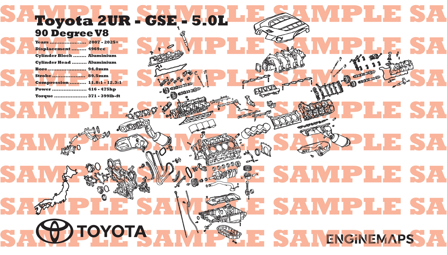 Toyota 2UR-GSE 5.0L Exploded View Banner