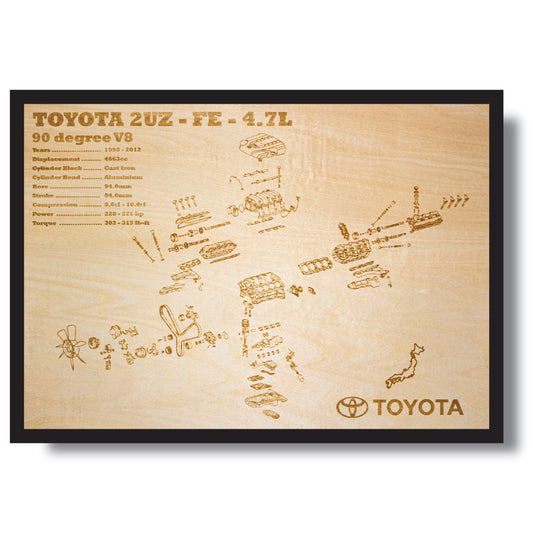 Toyota 2UZ-FE 4.7L exploded view poster