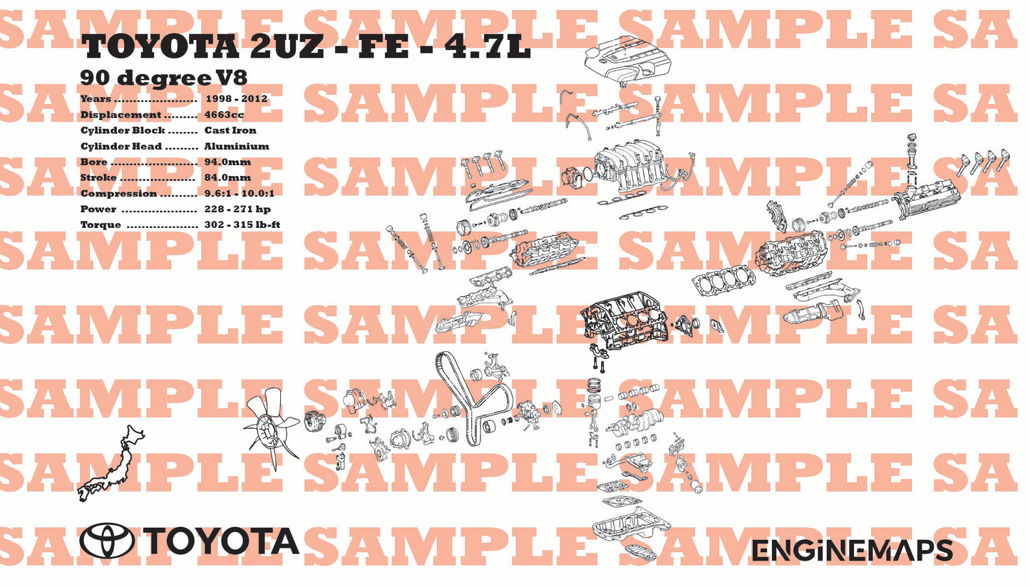 Toyota 2UZ-FE 4.7L Exploded View Banner