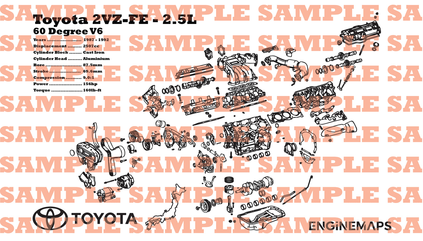 Toyota 2VZ-FE 2.5L Exploded View Banner
