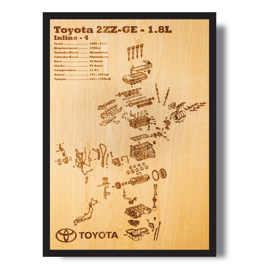 Toyota 2ZZ-GE 1.8L Exploded View Poster