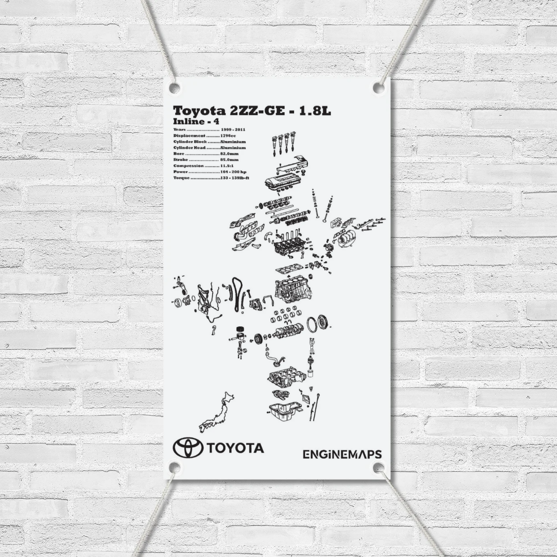 Toyota 2ZZ-GE 1.8L Exploded View Banner – EngineMaps