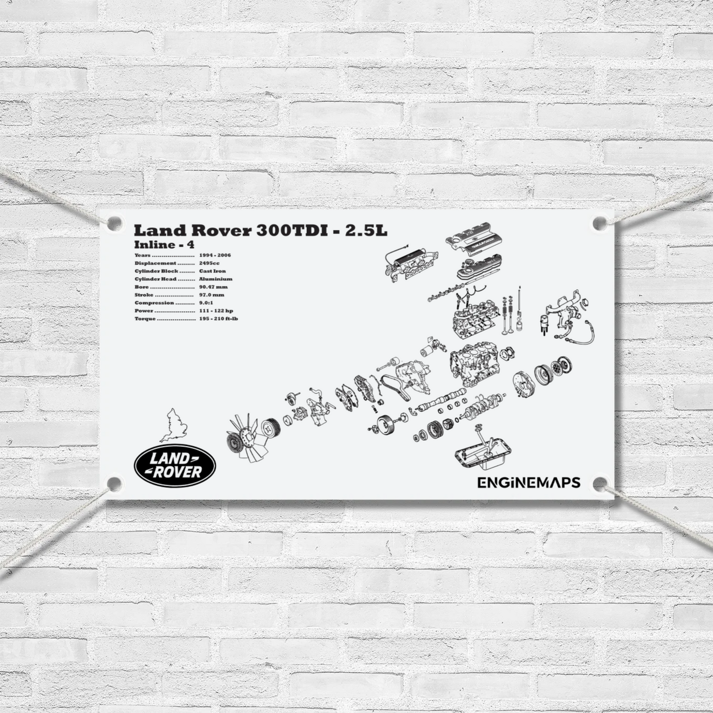 Land Rover 300TDI 2.5L Exploded View Banner