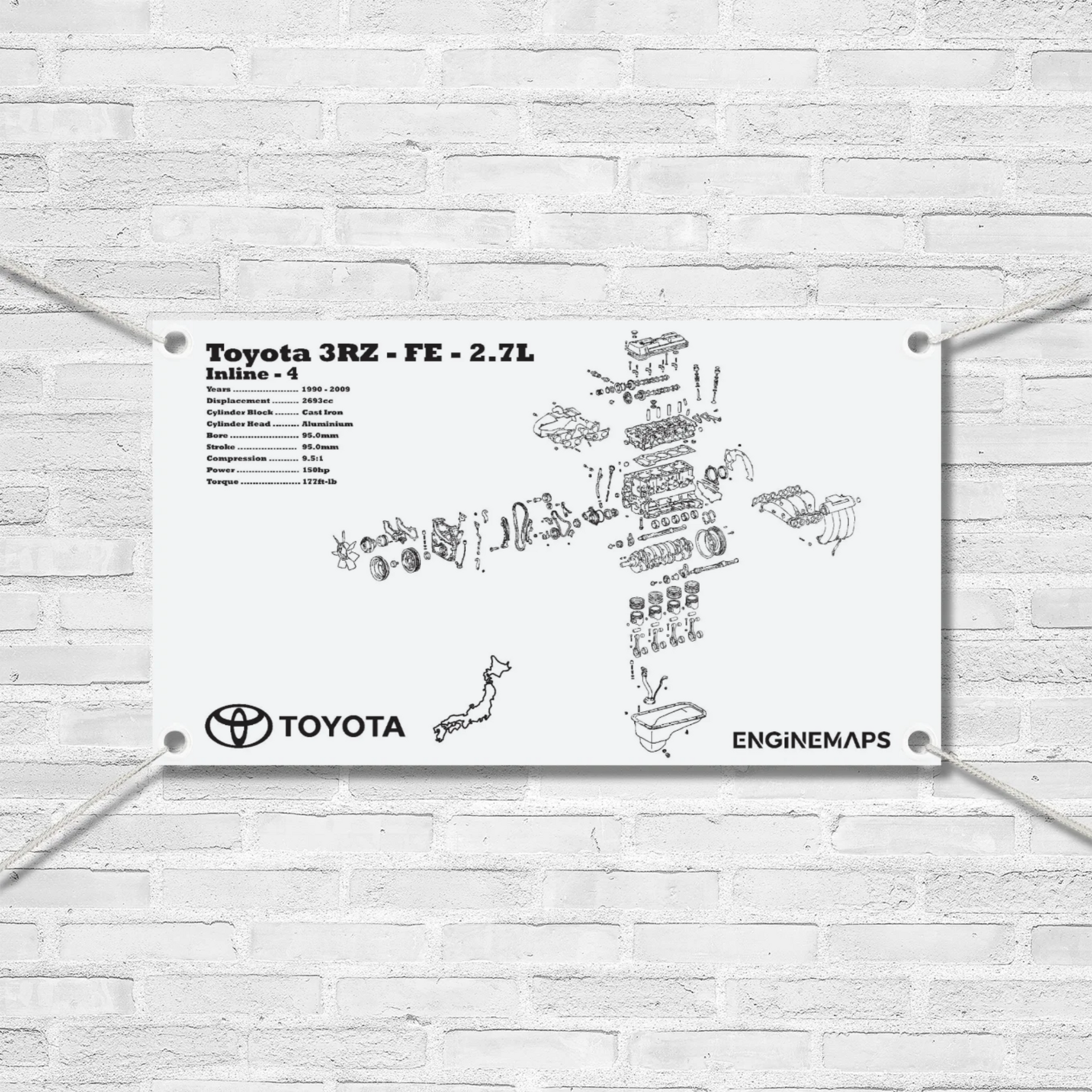 Toyota 3RZ-FE 2.7L Exploded View Banner – EngineMaps