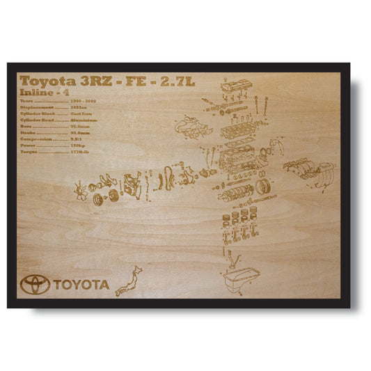 Toyota 3RZ-FE 2.7L Exploded View Poster