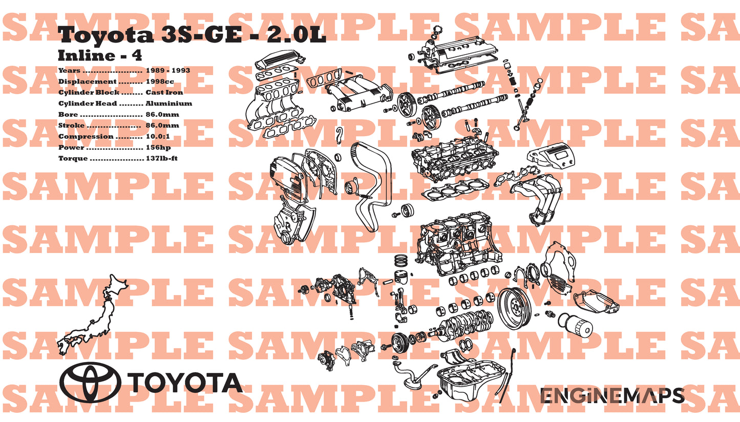 Toyota 3S-GE [2nd Gen] 2.0L Exploded View Banner