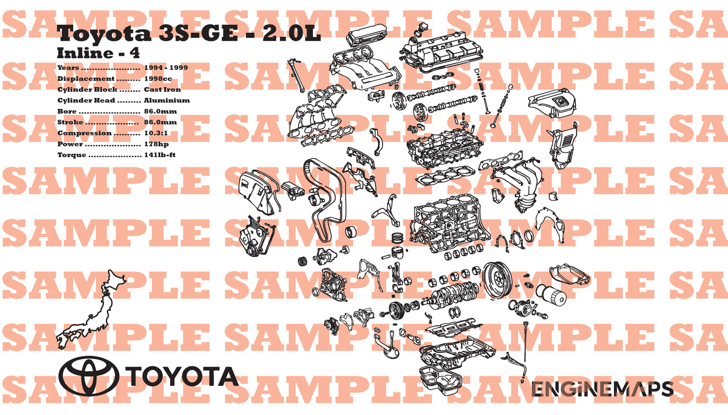 Toyota 3S-GE [3rd Gen] 2.0L Exploded View Banner