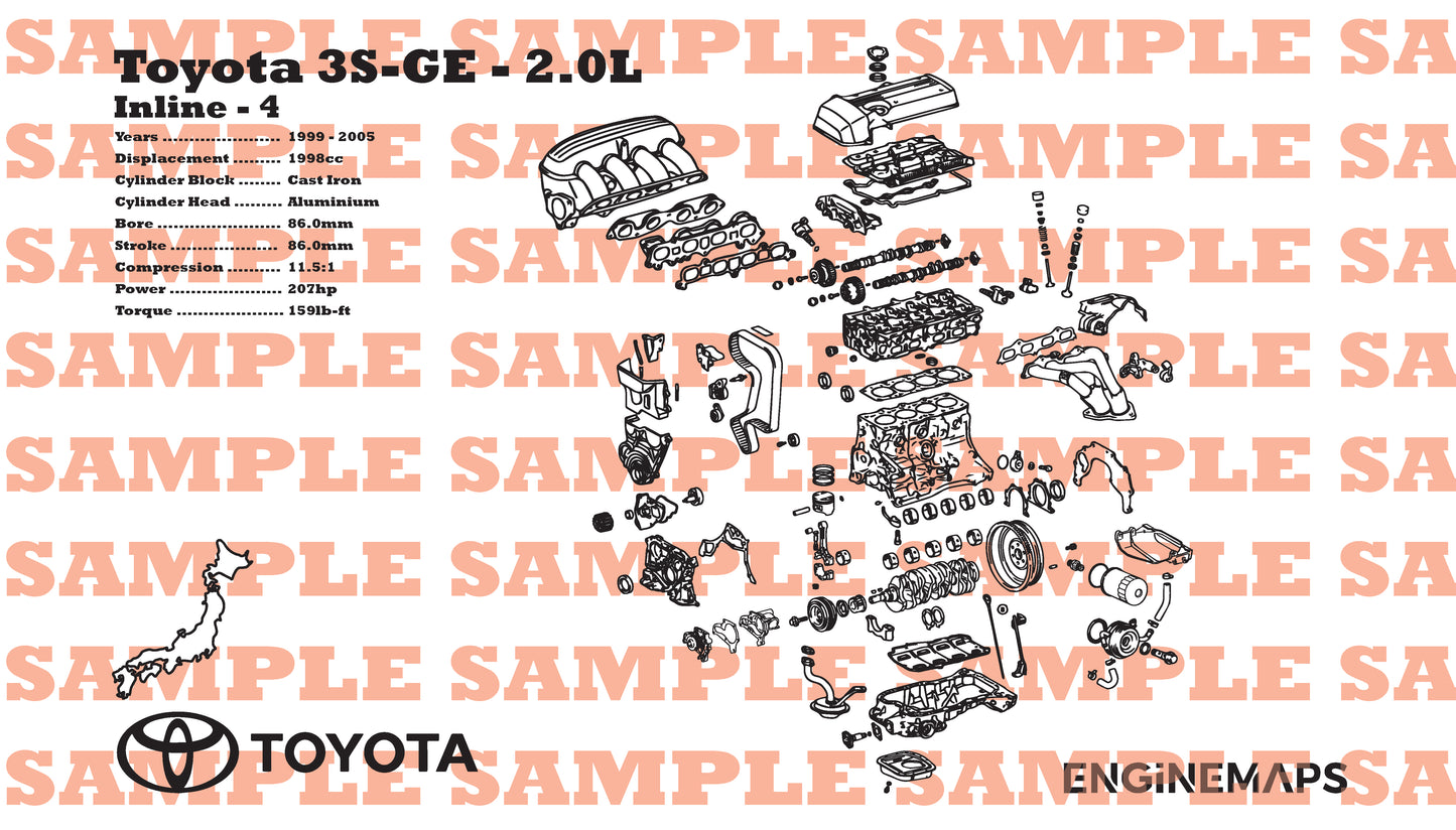 Toyota 3S-GE [5th Gen] 2.0L Exploded View Banner