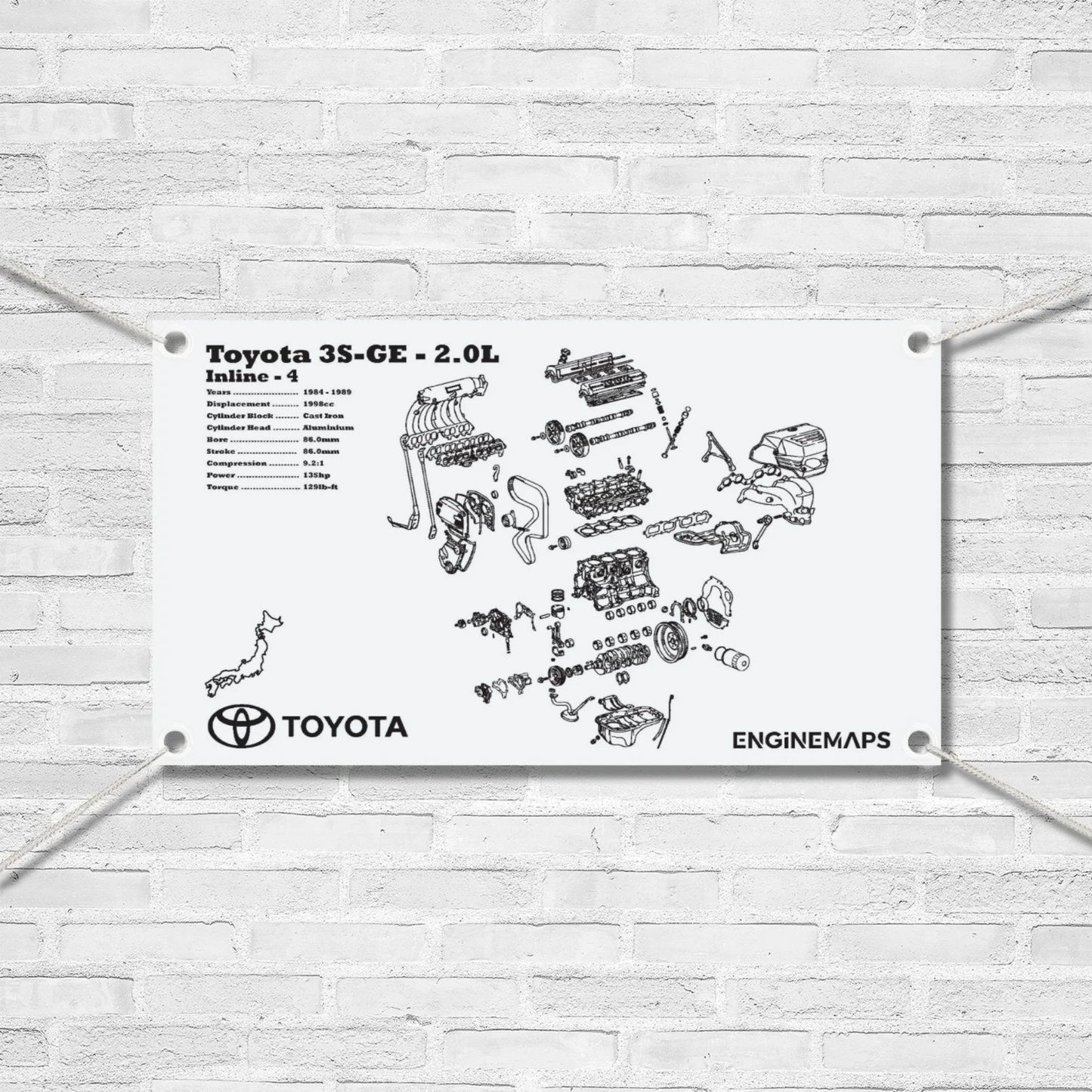 Toyota 3S-GE [1st Gen] 2.0L Exploded View Banner