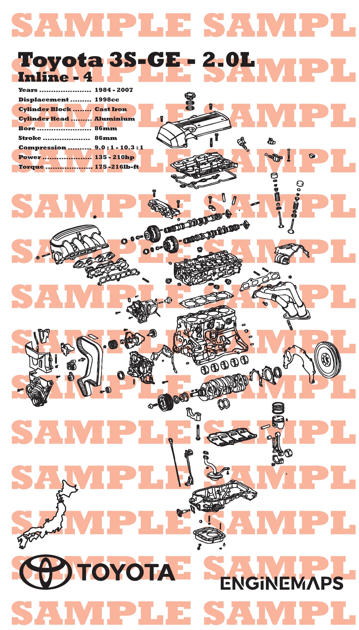 Toyota 3S-GE [BEAMS] 2.0L Exploded View Banner