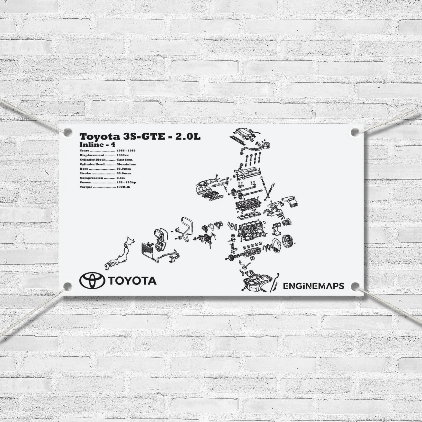 Toyota 3S-GTE 2.0L Exploded View Banner [1st Gen]