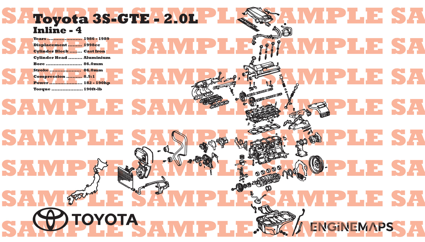 Toyota 3S-GTE 2.0L Exploded View Banner [1st Gen]
