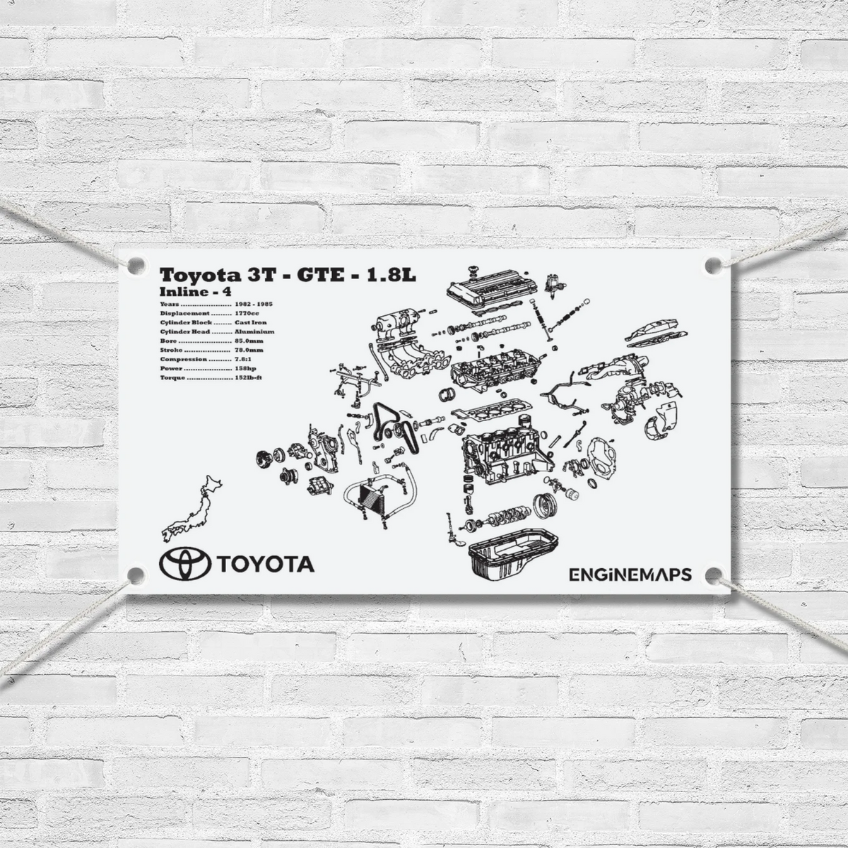 Toyota 3T-GTE 1.8L Exploded View Banner
