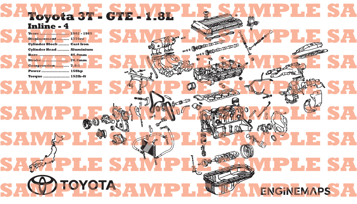 Toyota 3T-GTE 1.8L Exploded View Banner