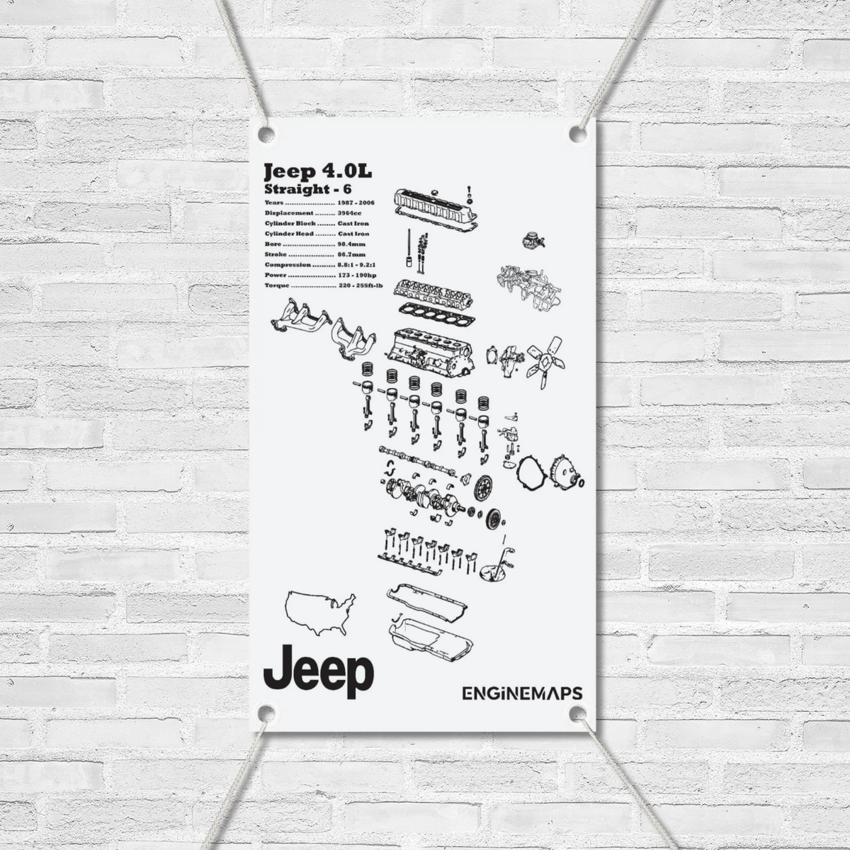 ペーページ Jeep 4.0L straight 6 Exploded View Banner – EngineMaps