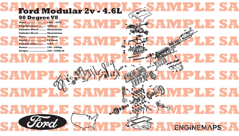 Ford Modular 2v 4.6L Exploded View Banner – EngineMaps
