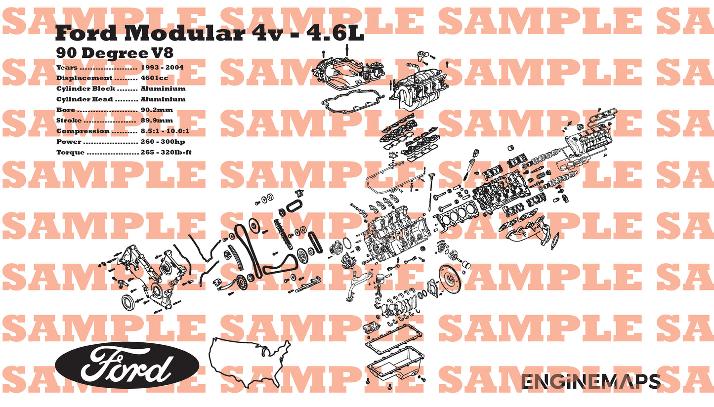 Ford Modular 4v 4.6L [Naturally Aspirated] Exploded View Banner