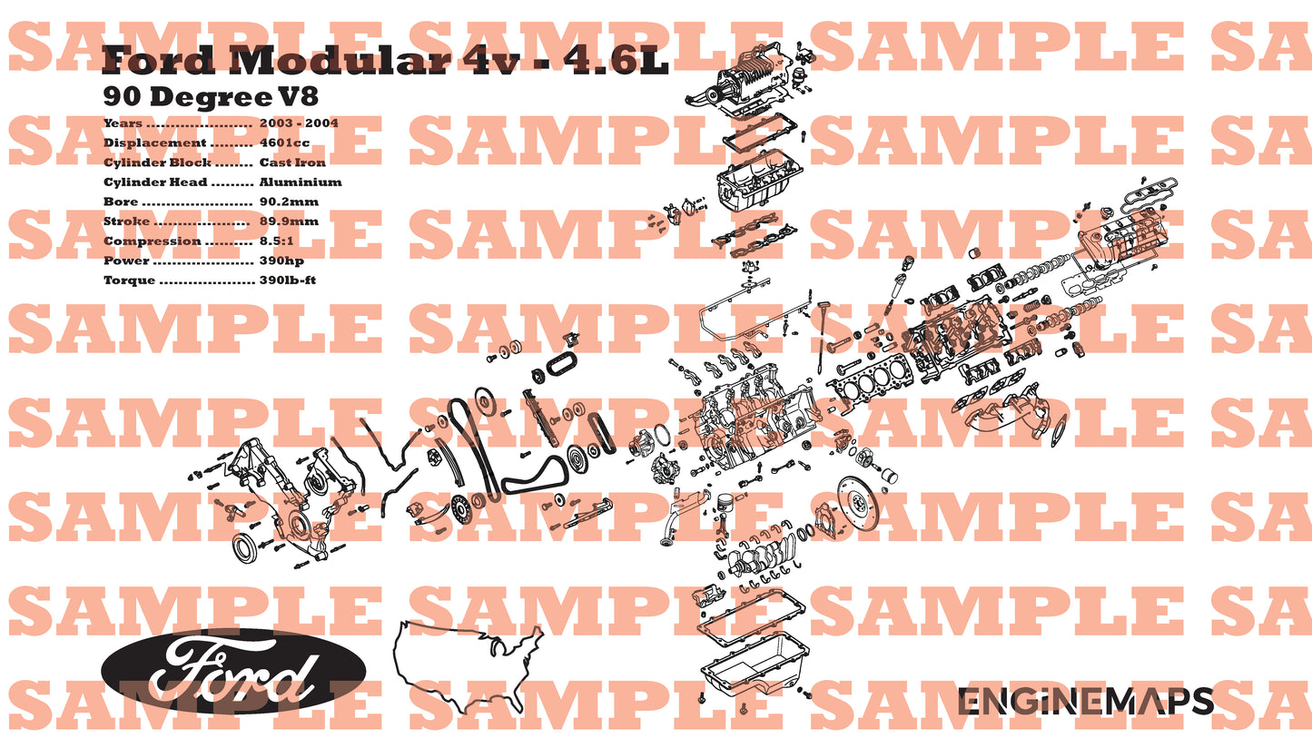 Ford Modular 4v 4.6L [Supercharged] Exploded View Banner