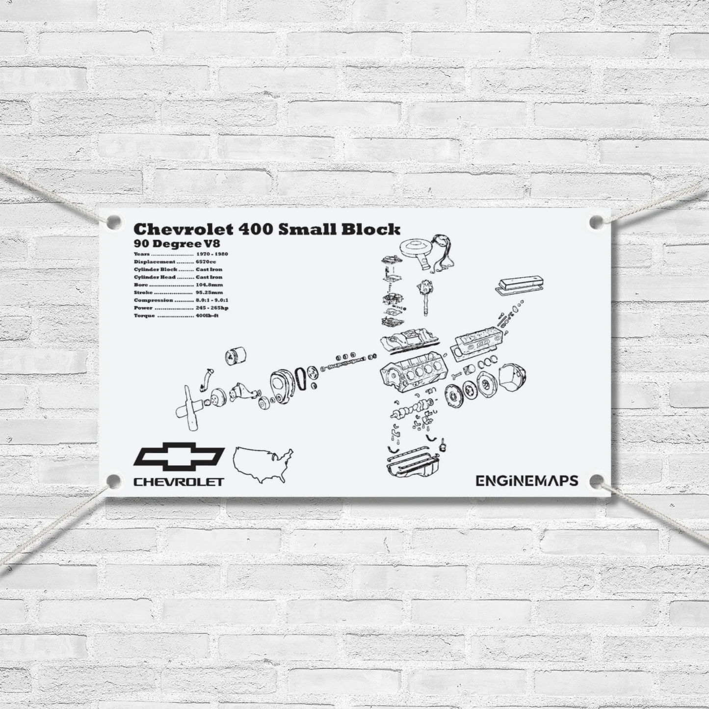 Chevrolet 400 small block 6.6L exploded view banner