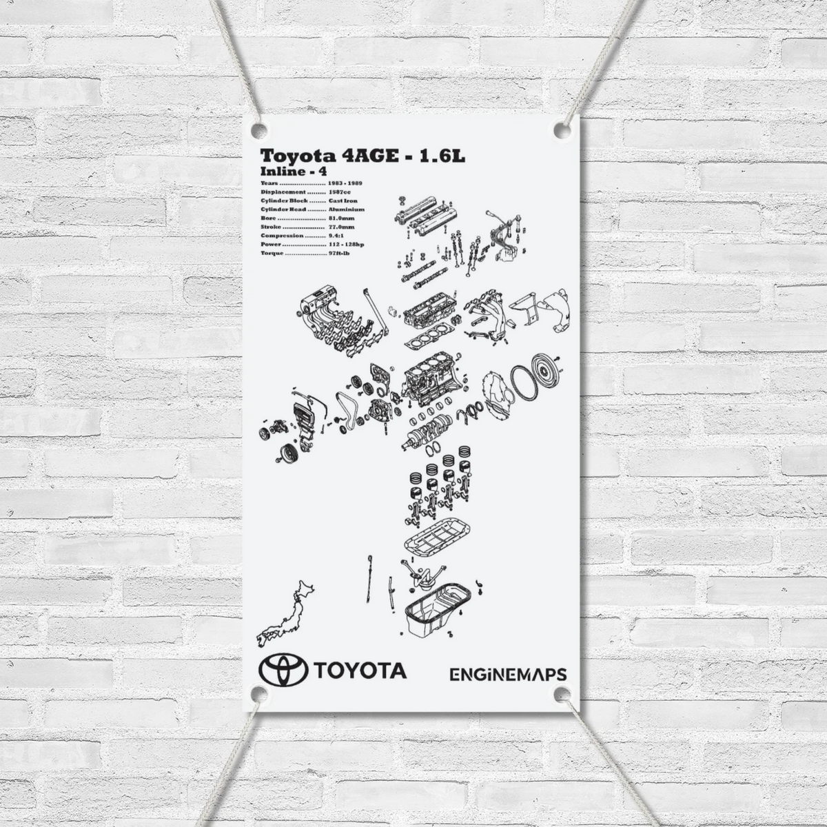 Toyota 4AGE 1.6L [16 Valve, Big Port] Exploded View Banner – EngineMaps