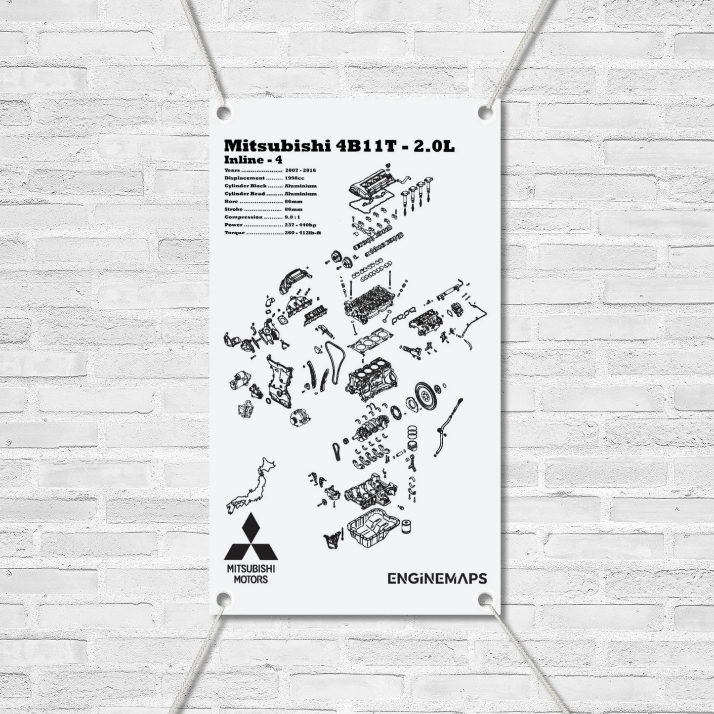 Mitsubishi 4B11T 2.0L Exploded View Banner