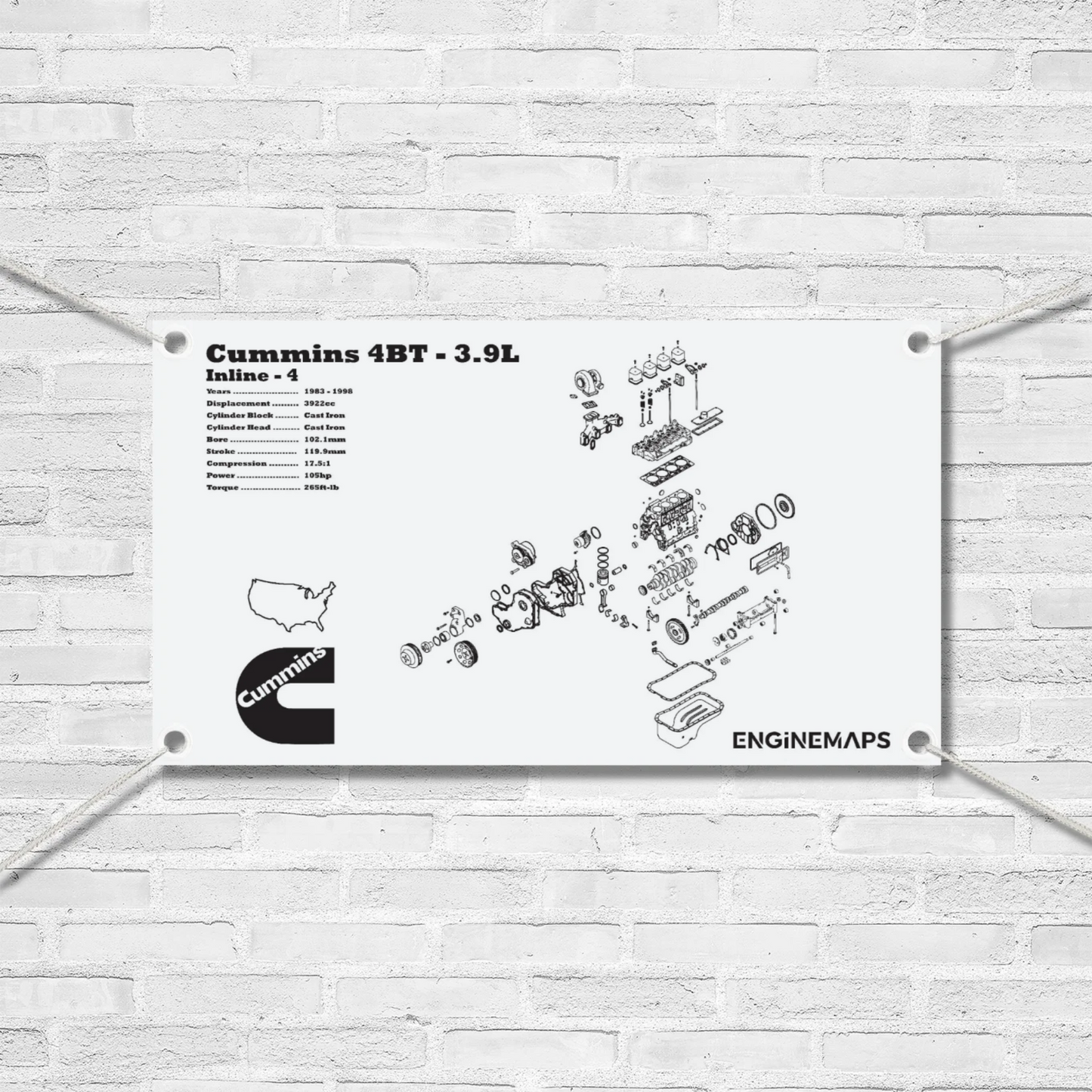 Cummins 4BT 3.9L Exploded View Banner