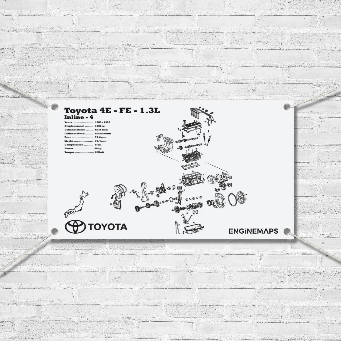 Toyota 4E-FE 1.3L [1st Gen] Exploded View Banner