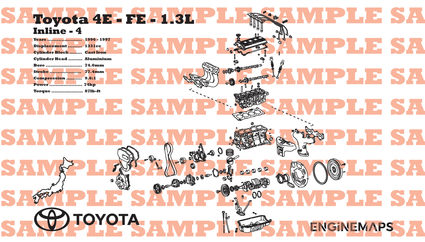 Toyota 4E-FE 1.3L [2nd Gen] Exploded View Banner