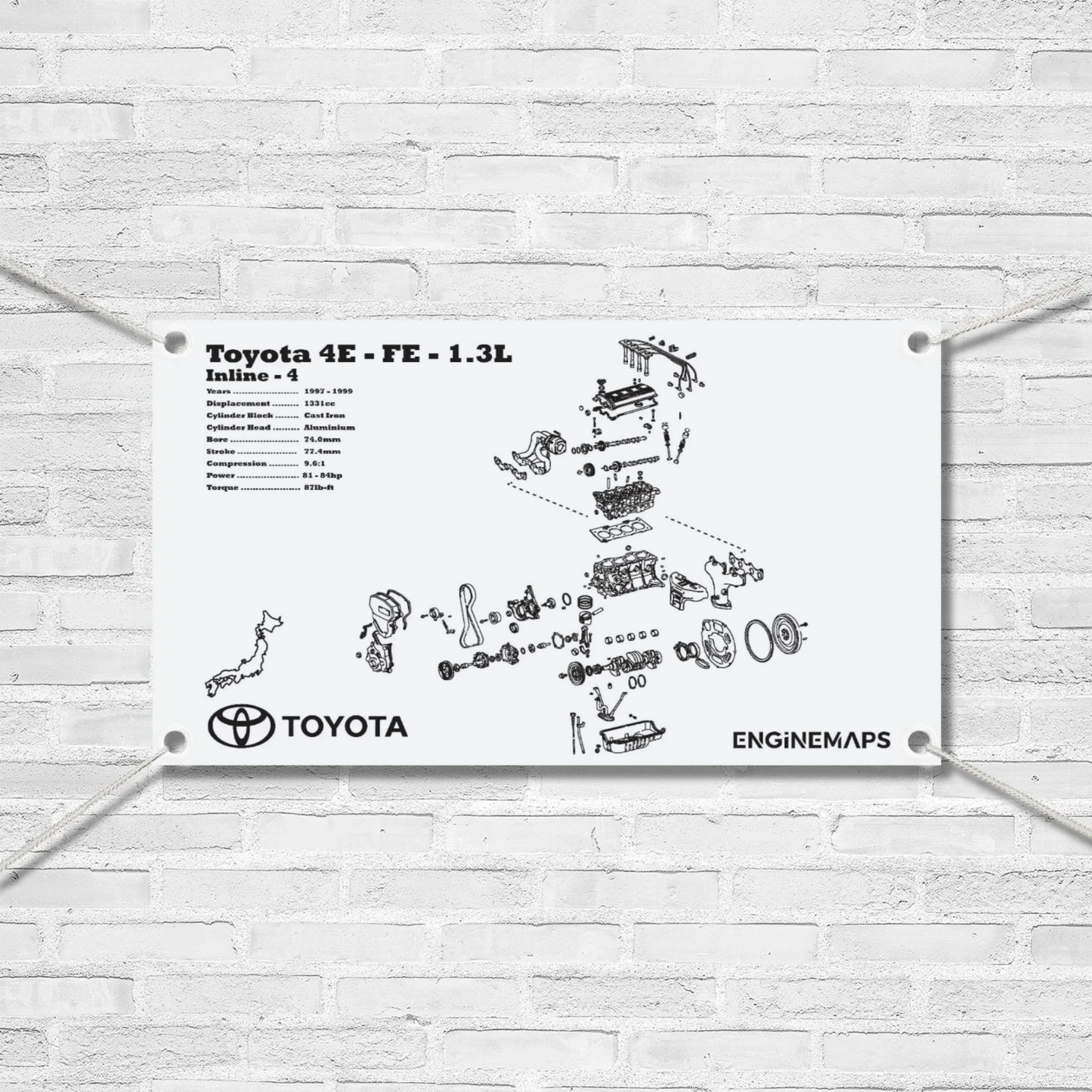 Toyota 4E-FE 1.3L [3rd Gen] Exploded View Banner