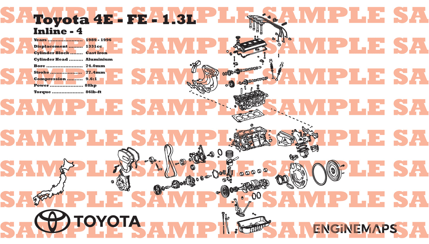 Toyota 4E-FE 1.3L [1st Gen] Exploded View Banner