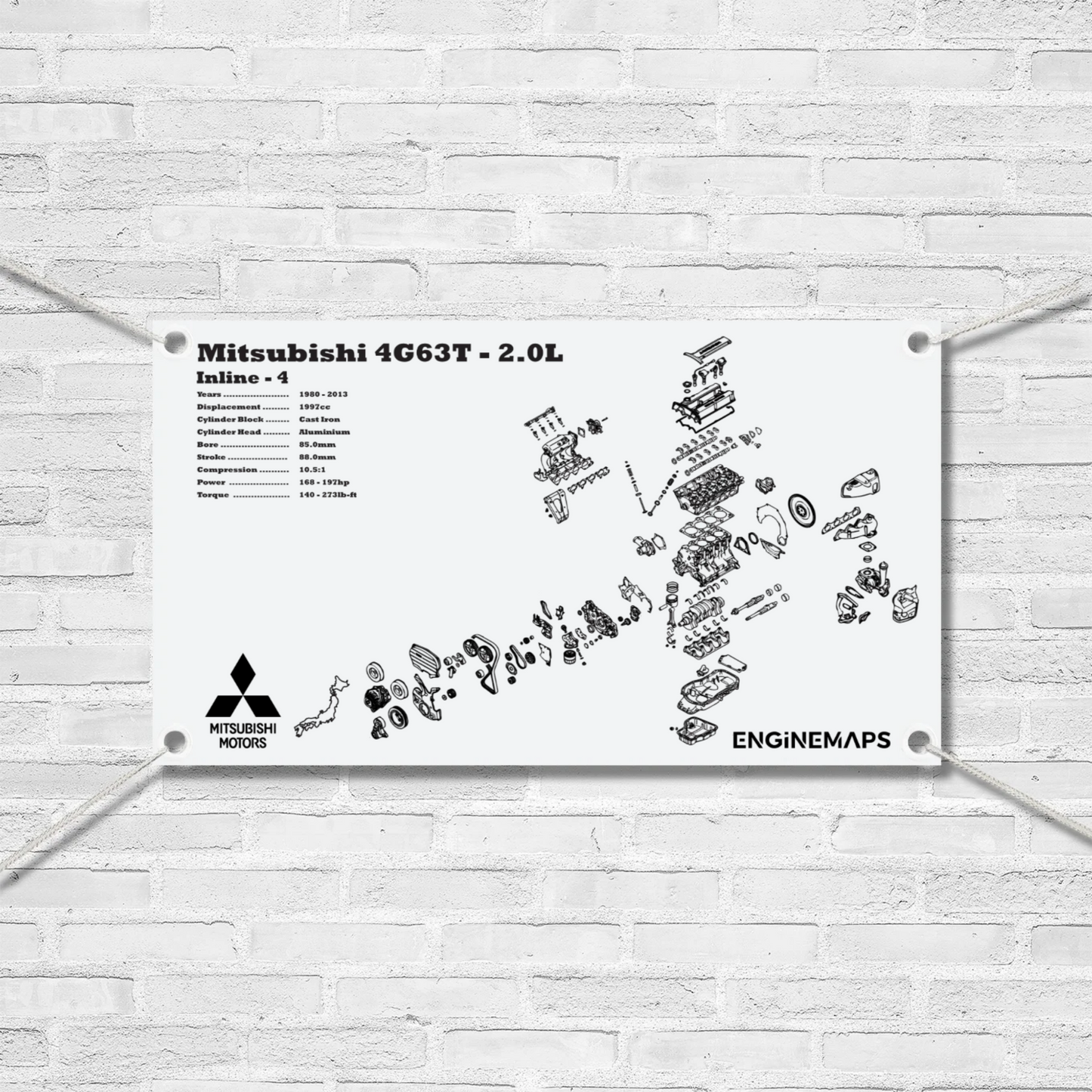 Mitsubishi 4G63T 2.0L Exploded View Banner