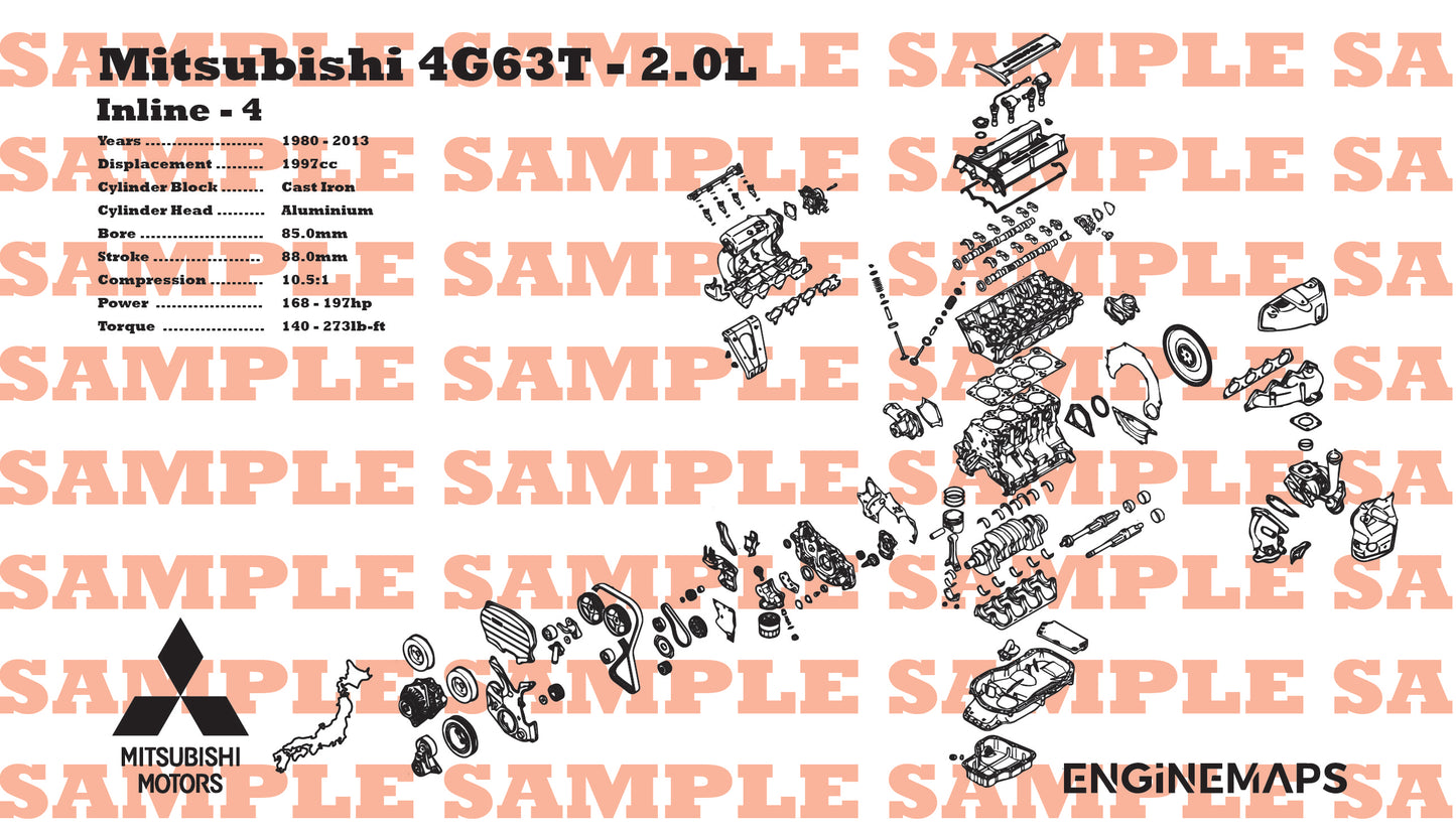 Mitsubishi 4G63T 2.0L Exploded View Banner