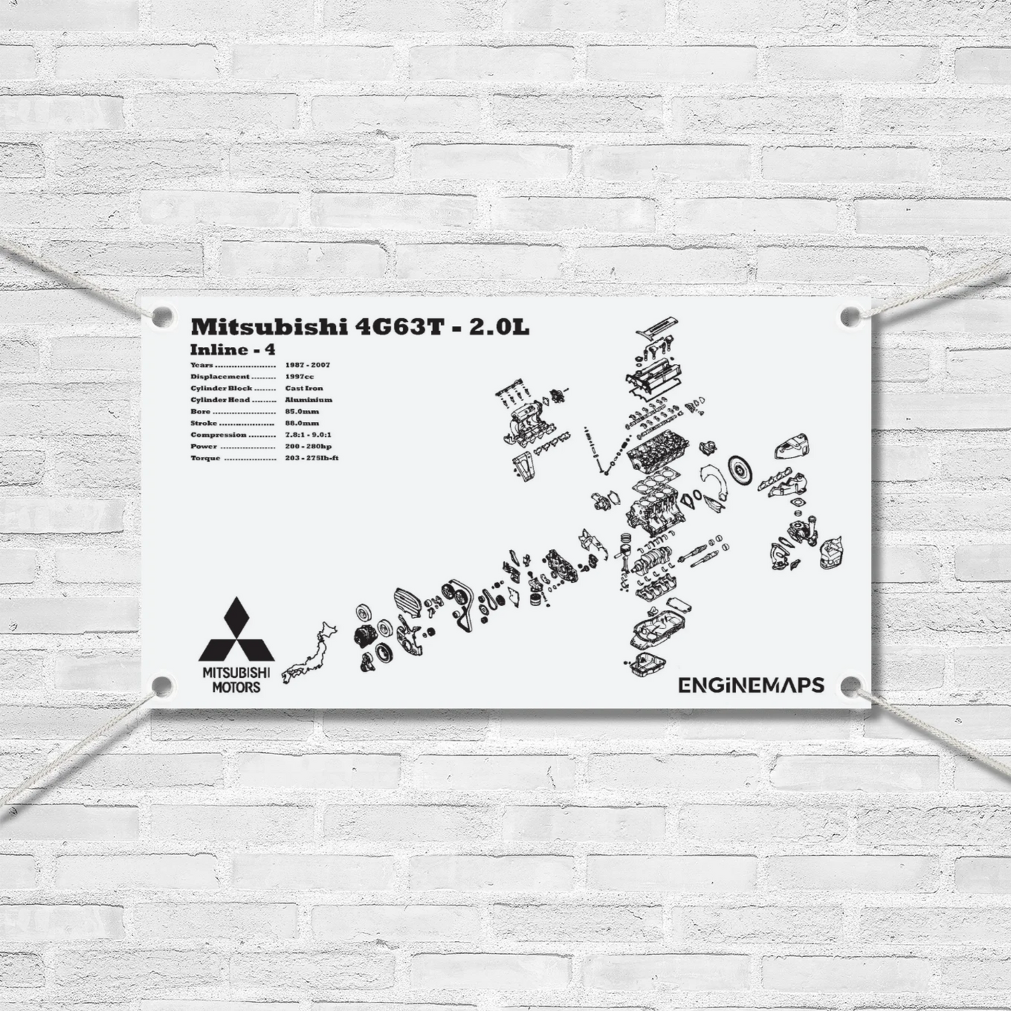 Mitsubishi 4G63T 2.0L Exploded View Banner