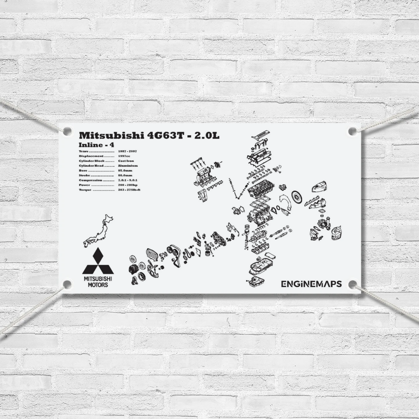 Mitsubishi 4G63T 2.0L Exploded View Banner