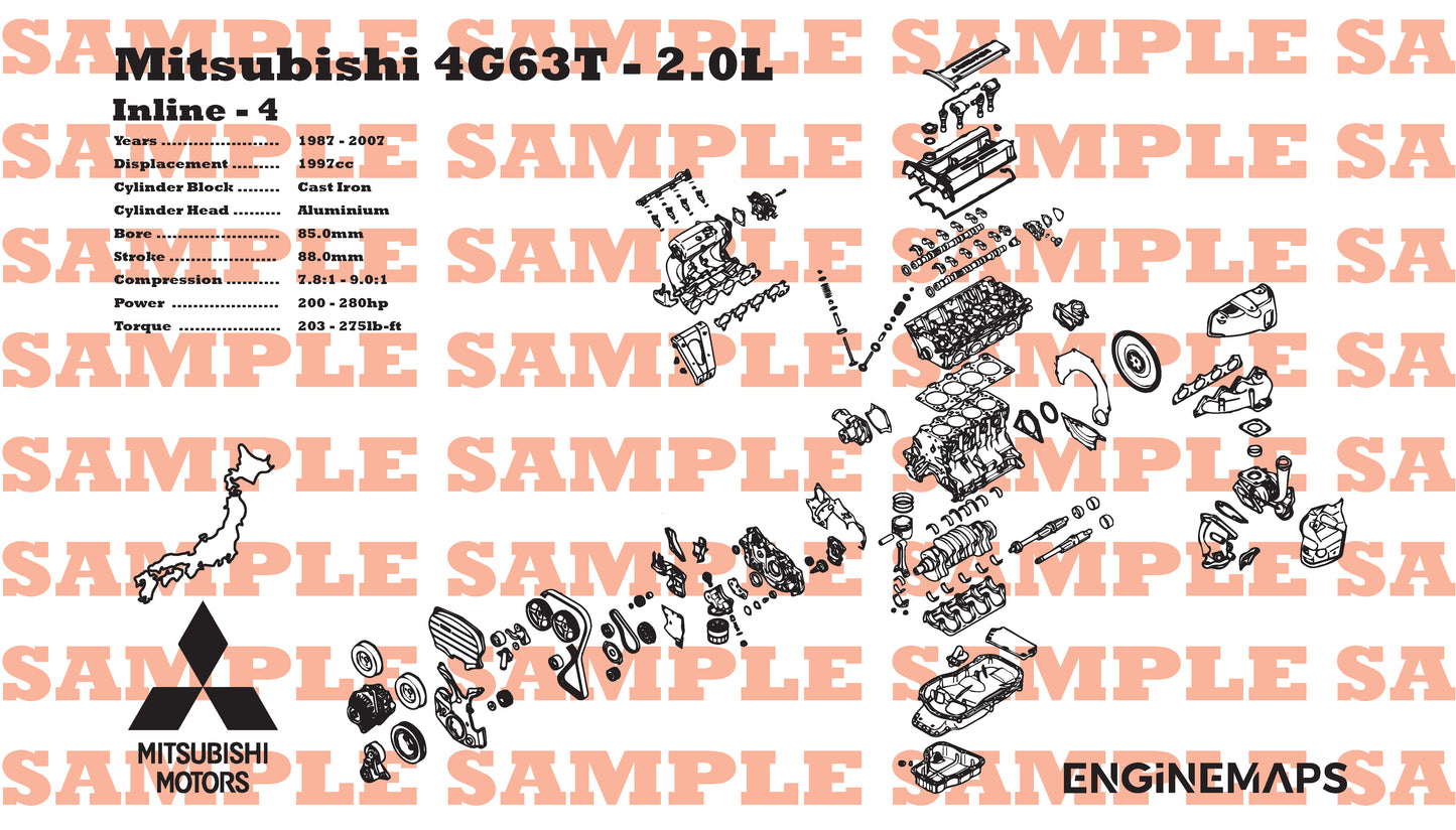 Mitsubishi 4G63T 2.0L Exploded View Banner