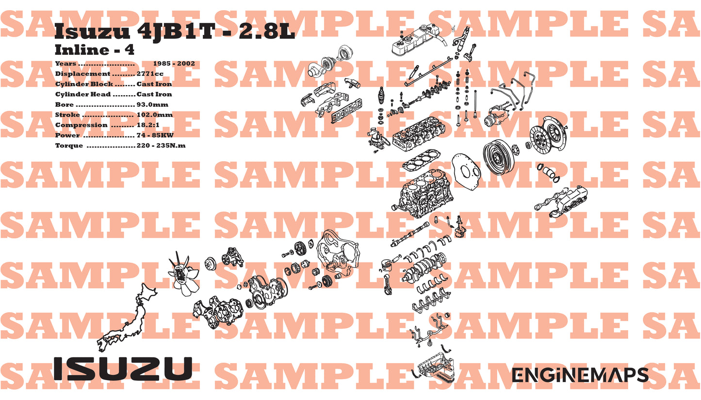 Isuzu 4JB1-T 2.8L Exploded View Banner