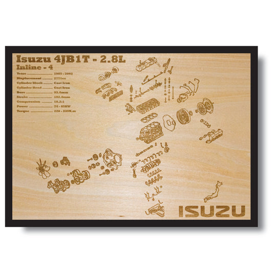 Isuzu 4JB1-T 2.8L Exploded view poster