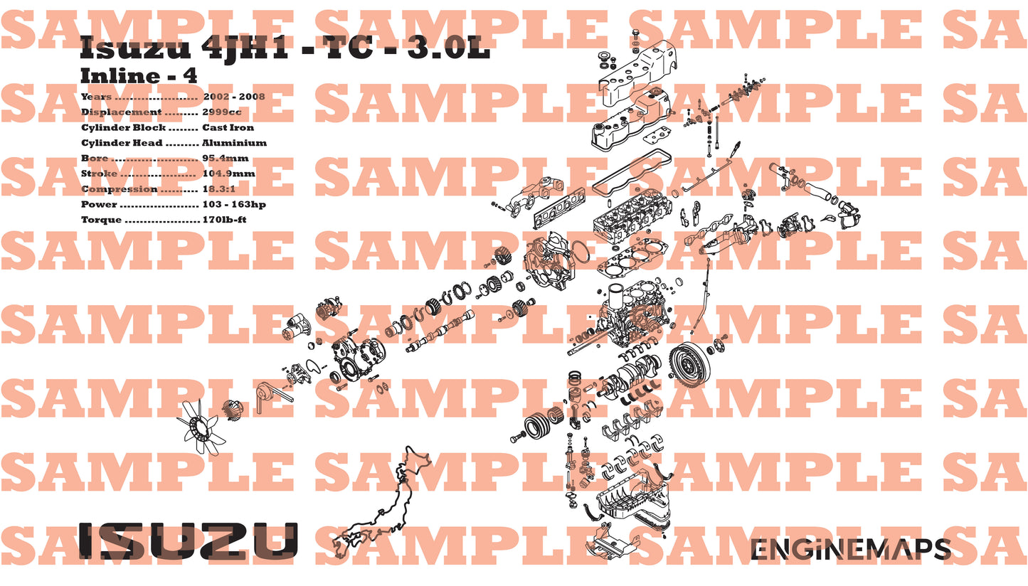 Isuzu 4JH1-TC 3.0L Exploded View Banner