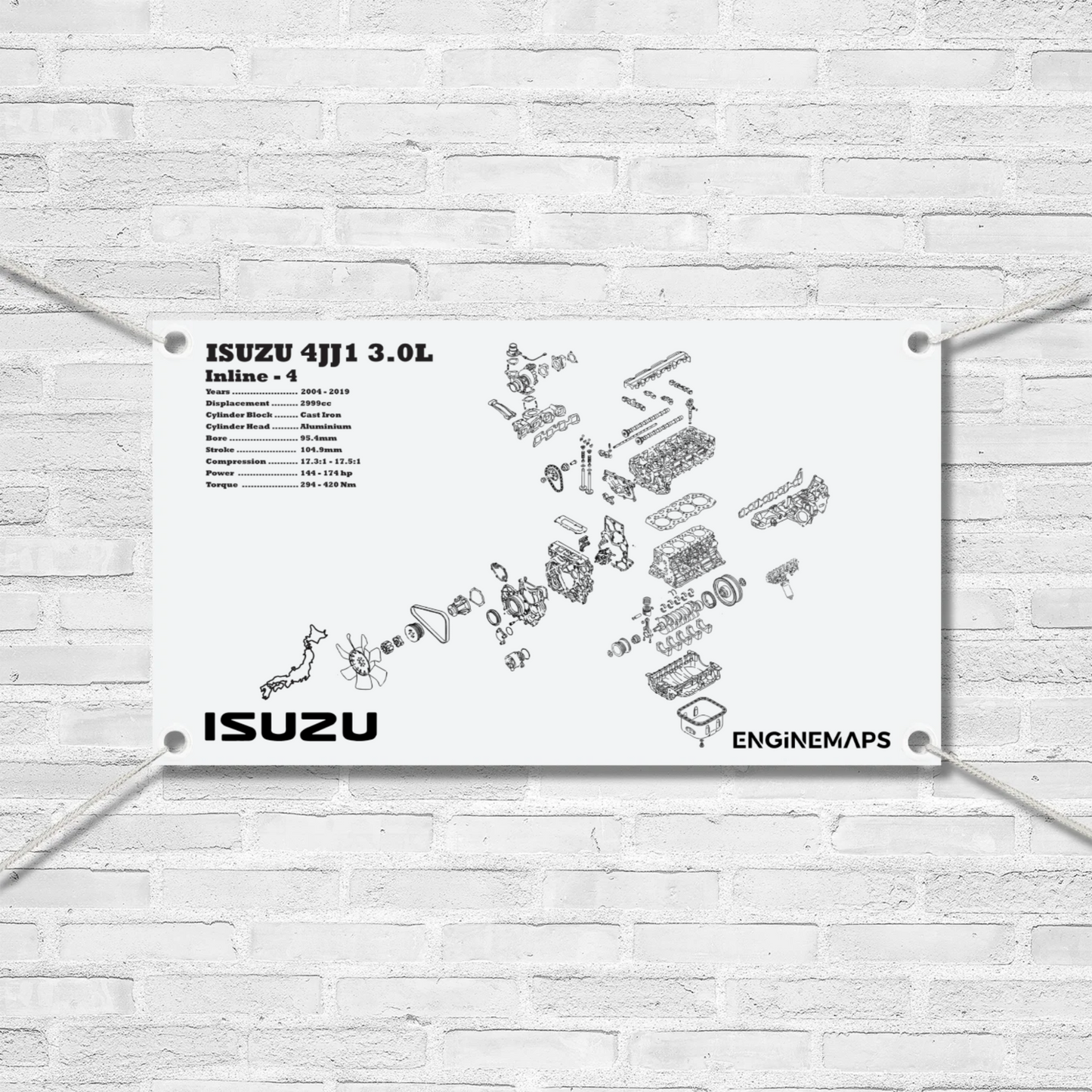 Isuzu 4JJ1 3.0L Exploded View Banner