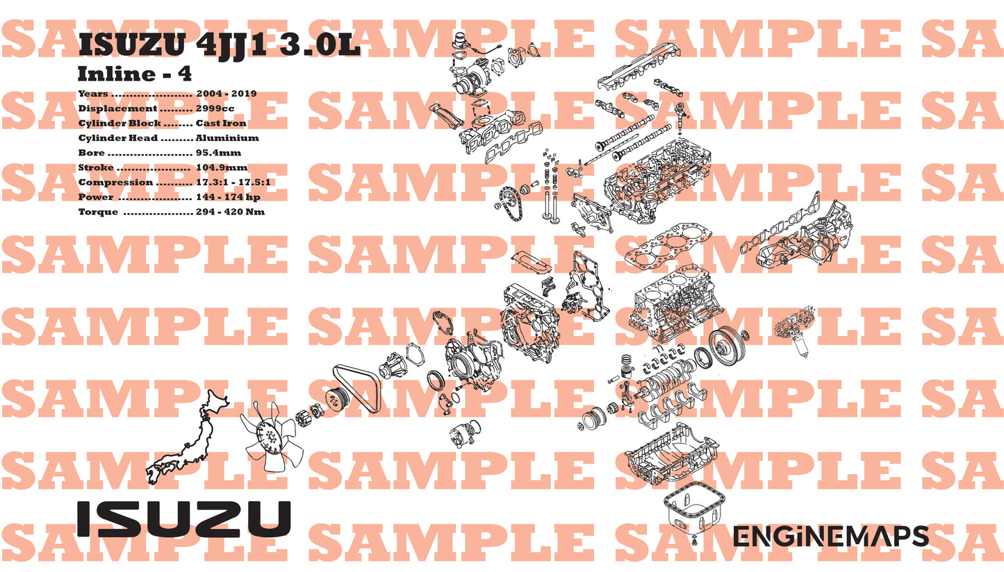 Isuzu 4JJ1 3.0L Exploded View Banner