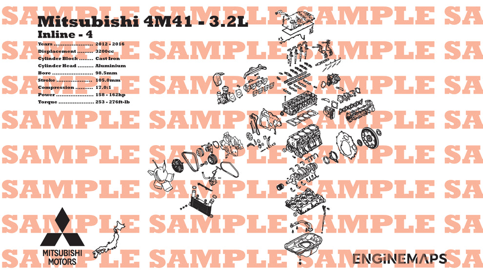 4m41 Mitsubishi 4M41 3.2L Exploded View Banner – EngineMaps