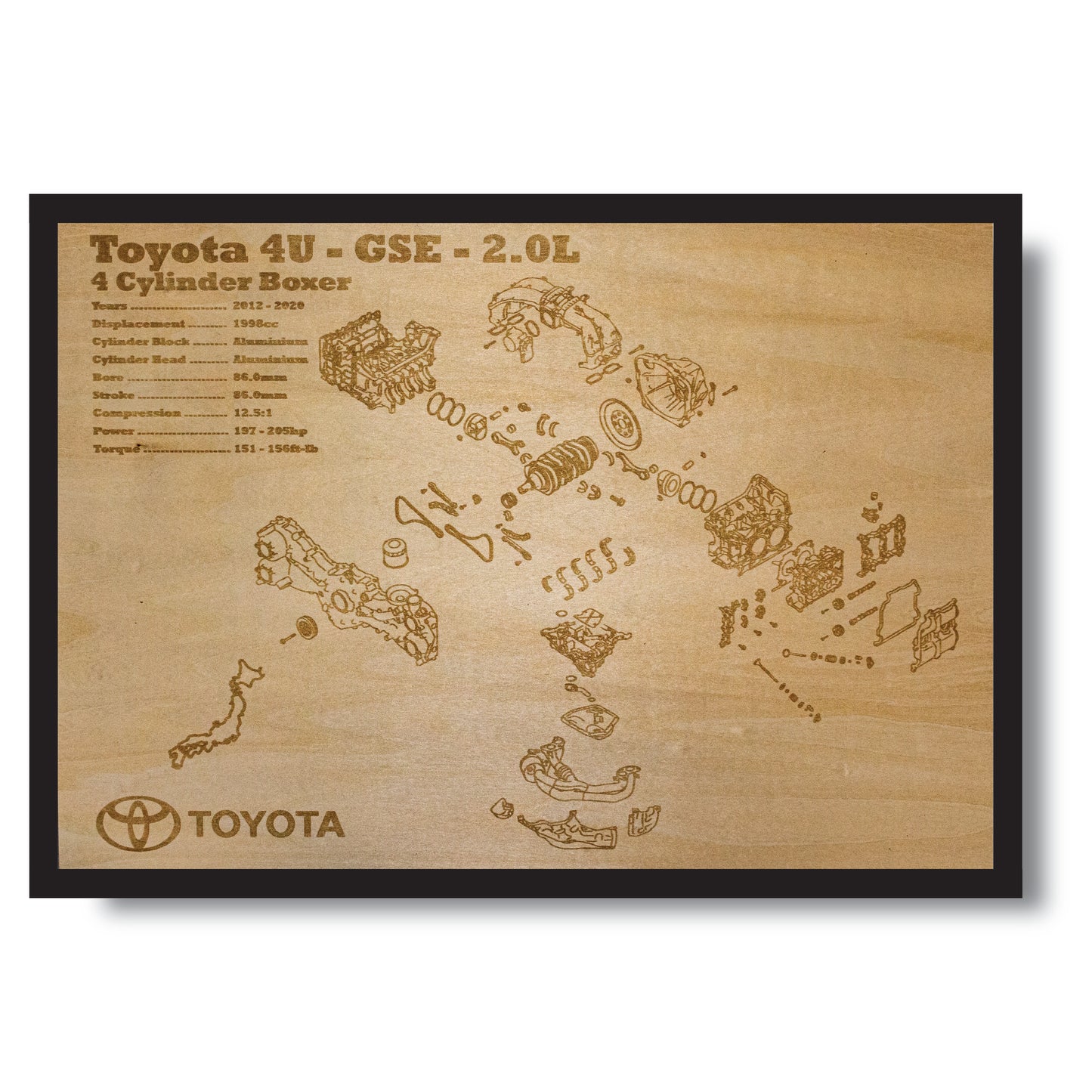 Toyota 4U-FSE 2.0L Exploded View Poster