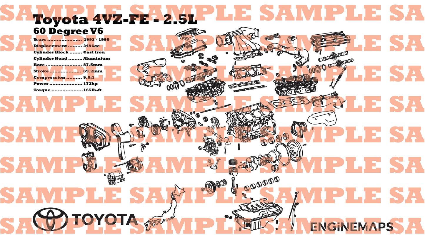 Toyota 4VZ-FE 2.5L Exploded View Banner