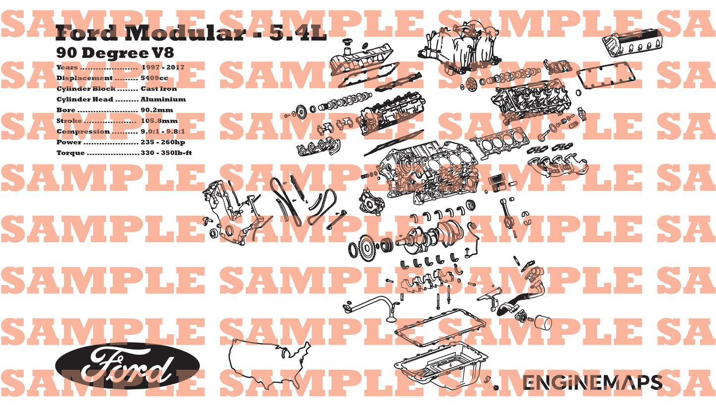 Ford Modular Triton 5.4L [2 Valve] Exploded View Banner