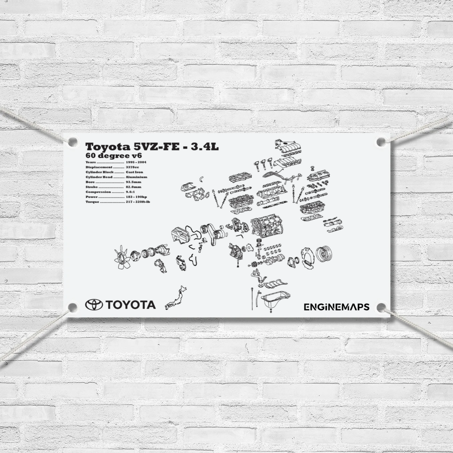 Toyota 5VZ-FE 3.4L Exploded View Banner